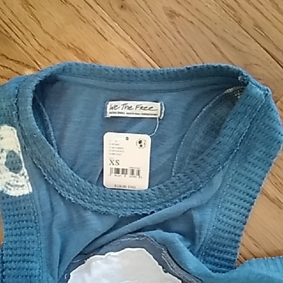 Free People Deep  Sea Tee Blue Sleeveless Top dress sleeveless - Picture 6 of 6